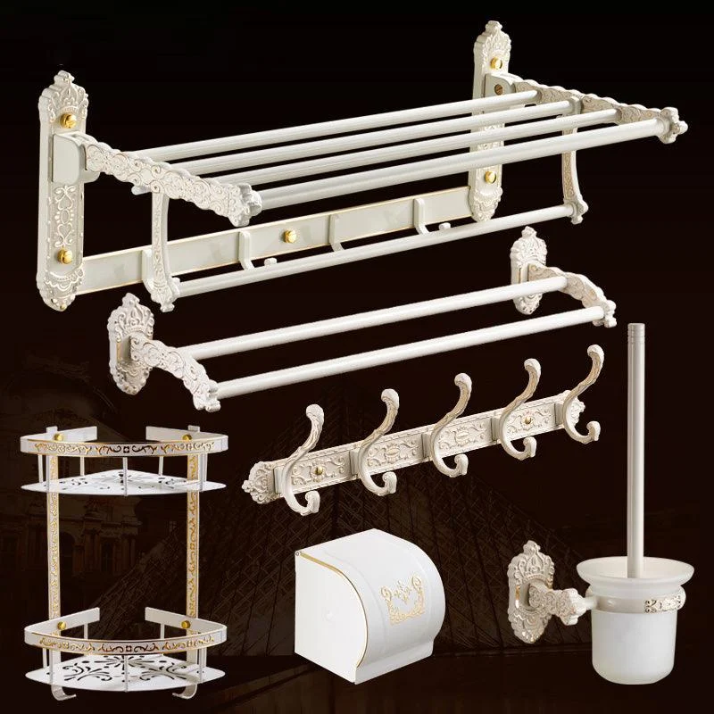 Traditional Bath Hardware Set White Bathroom Accessories Hardware Set -Bathlova