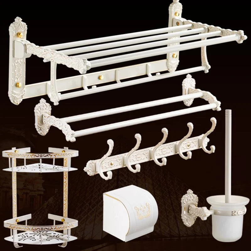 Traditional Bath Hardware Set White Bathroom Accessories Hardware Set -Bathlova