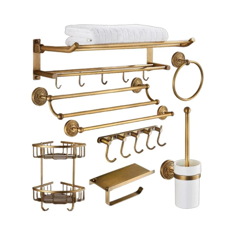 Traditional Bathroom Accessory Kit Gold Paper Holder Bathroom Set -Bathlova