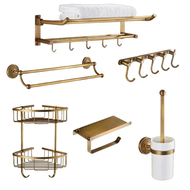 Traditional Bathroom Accessory Kit Gold Paper Holder Bathroom Set -Bathlova