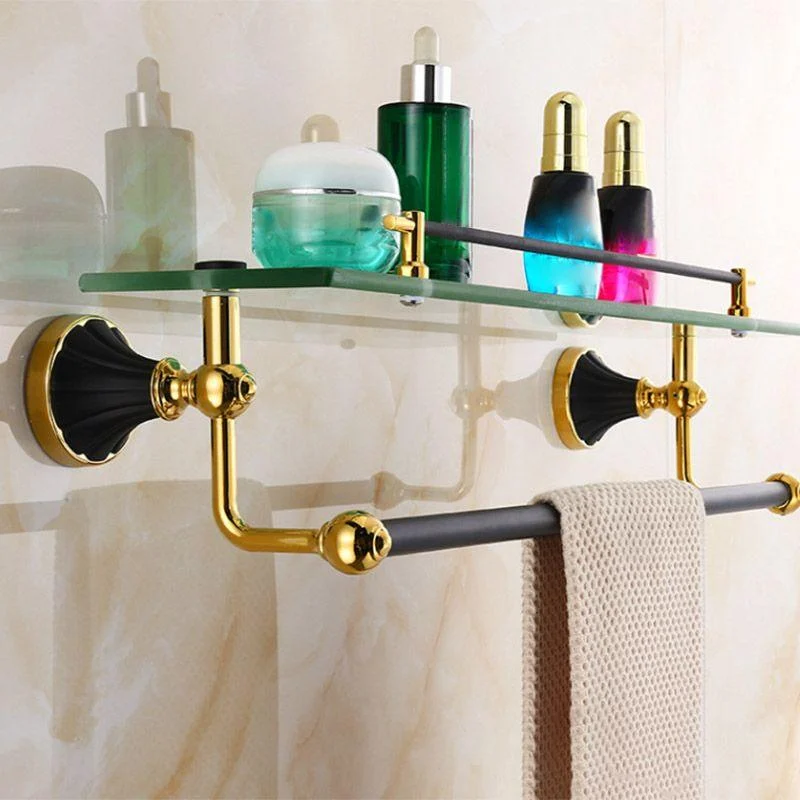 Traditional Bathroom Accessory Kit Towel Bar Bath Shelf Black Bath Hardware Set -Bathlova