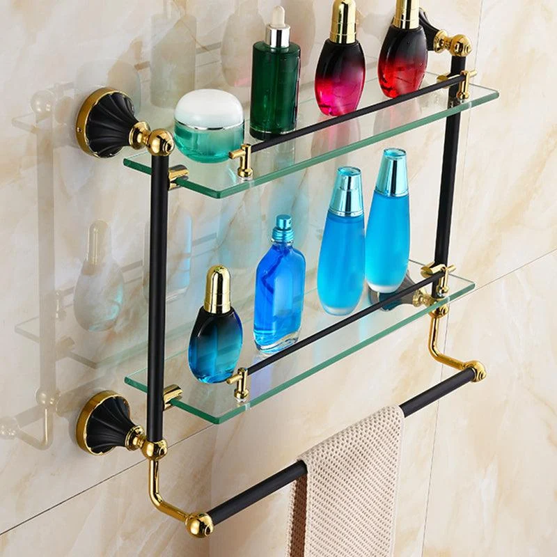 Traditional Bathroom Accessory Kit Towel Bar Bath Shelf Black Bath Hardware Set -Bathlova