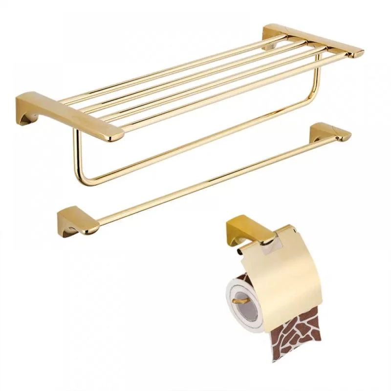 Traditional Bathroom Hardware Gold Bath Shelf Bathroom Accessory Kit -Bathlova