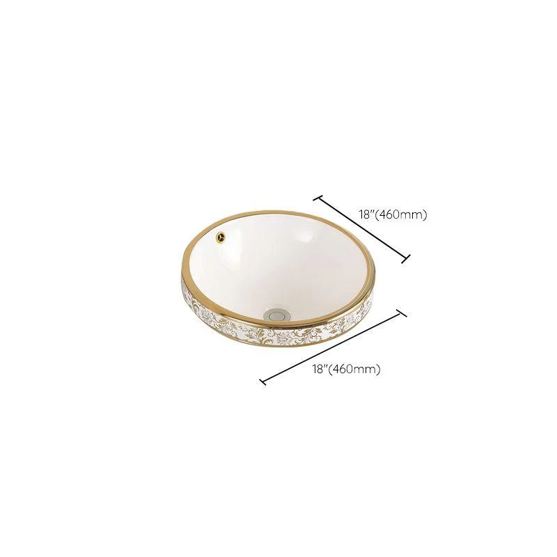 Traditional Bathroom Sink Porcelain Oval-Shape Vessel Bathroom Sink with Pop-Up Drain -Bathlova