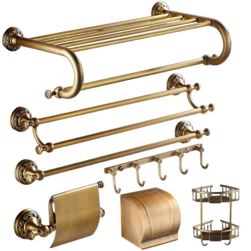 Traditional Brass Bathroom Accessory Set Brushed Bronze Bathroom Set -Bathlova