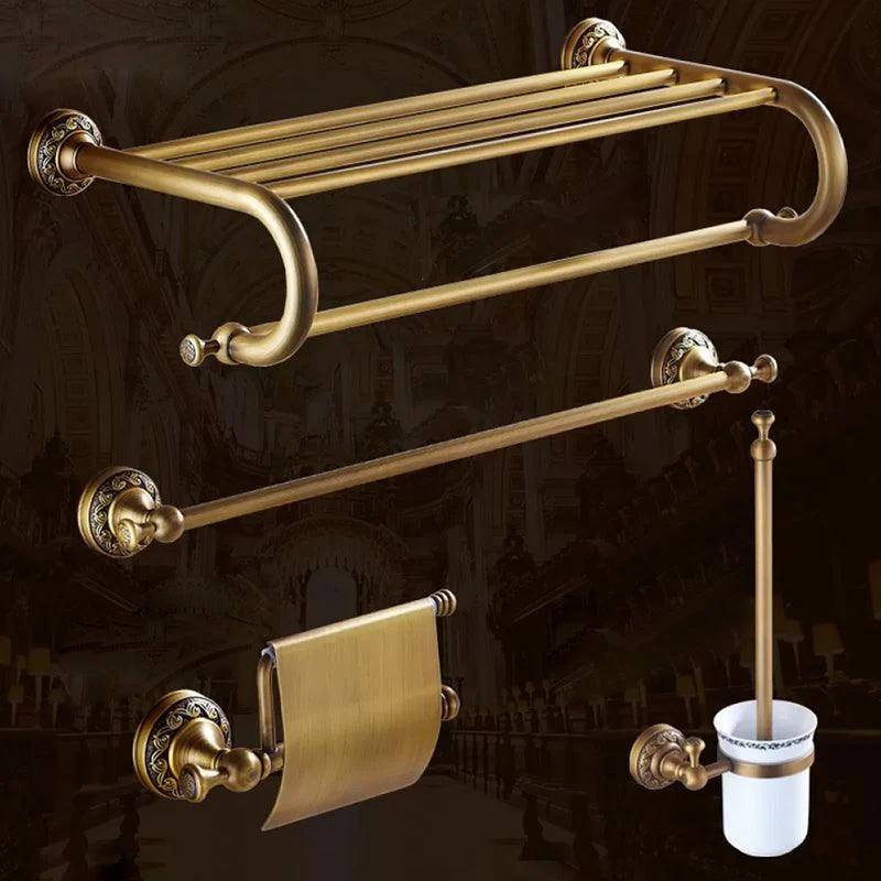 Traditional Brass Bathroom Accessory Set Brushed Bronze Bathroom Set -Bathlova