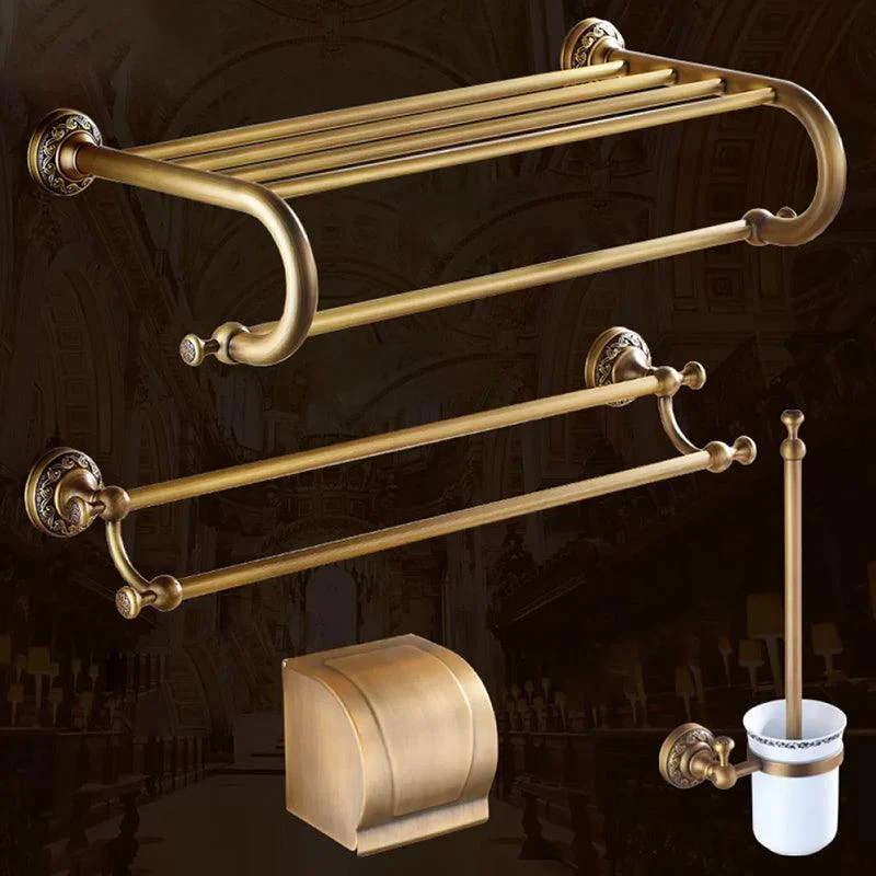 Traditional Brass Bathroom Accessory Set Brushed Bronze Bathroom Set -Bathlova