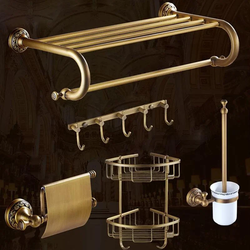 Traditional Brass Bathroom Accessory Set Brushed Bronze Bathroom Set -Bathlova