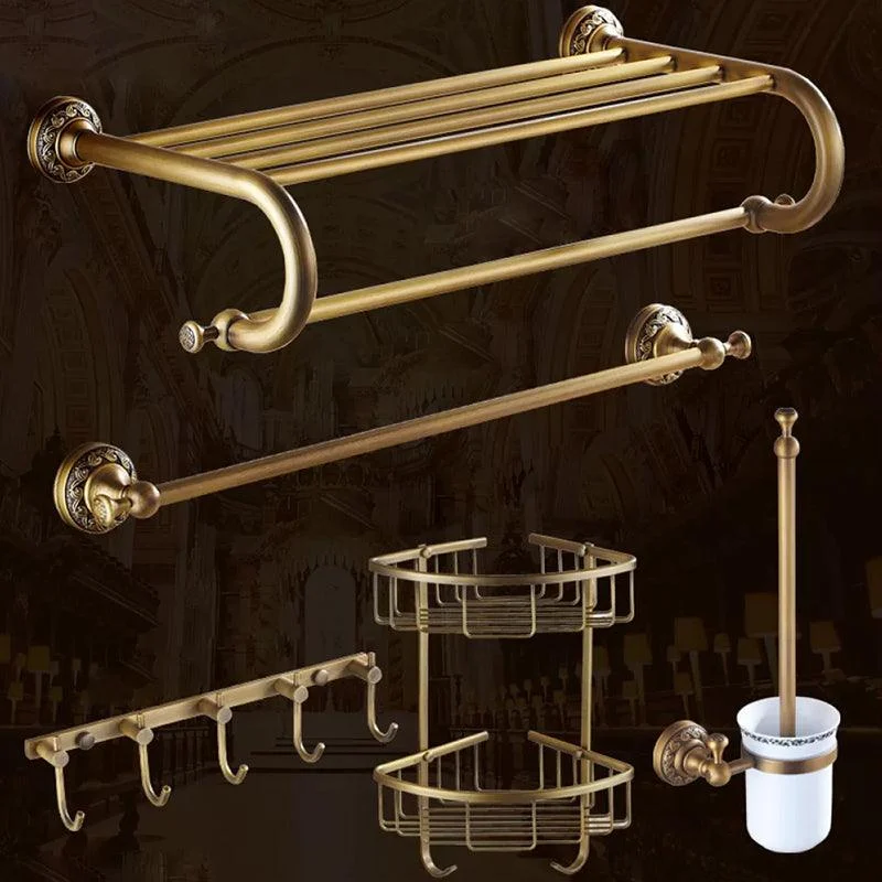 Traditional Brass Bathroom Accessory Set Brushed Bronze Bathroom Set -Bathlova