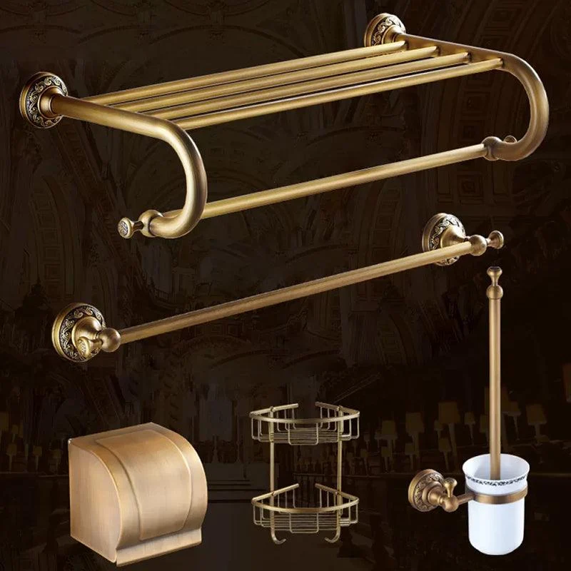 Traditional Brass Bathroom Accessory Set Brushed Bronze Bathroom Set -Bathlova