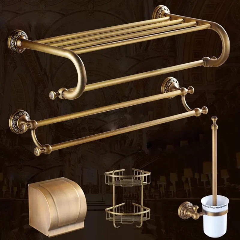 Traditional Brass Bathroom Accessory Set Brushed Bronze Bathroom Set -Bathlova