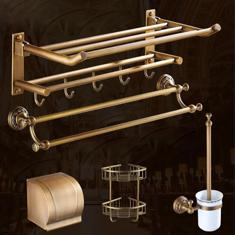 Traditional Brass Bathroom Accessory Set Brushed Bronze Bathroom Set -Bathlova