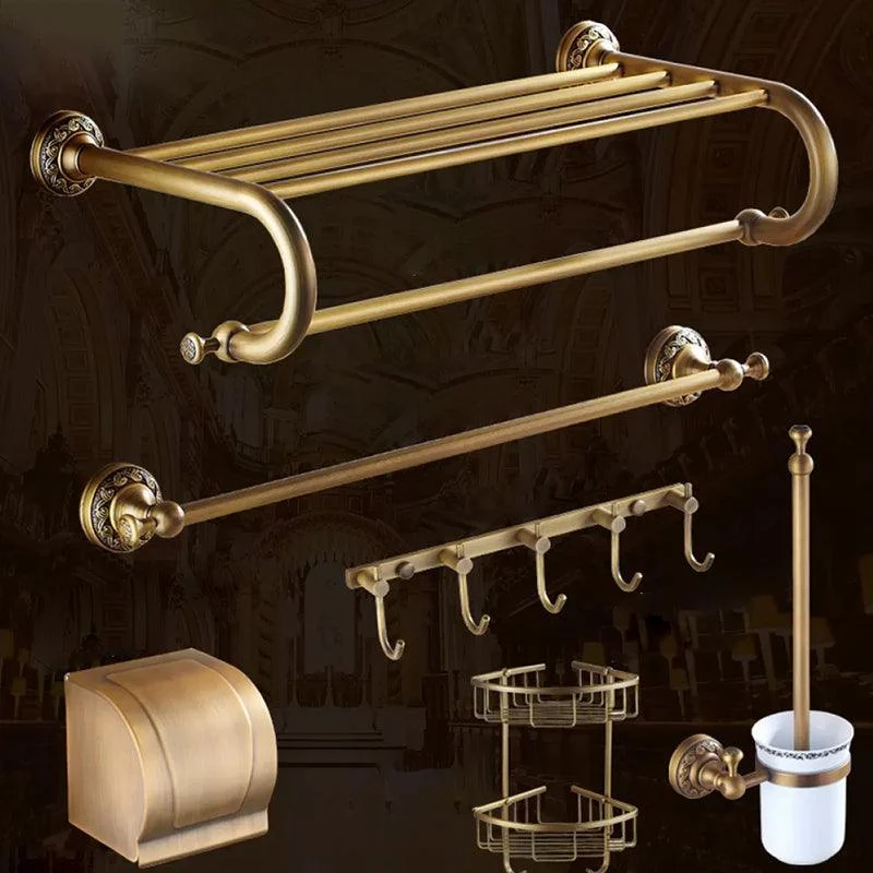 Traditional Brass Bathroom Accessory Set Brushed Bronze Bathroom Set -Bathlova