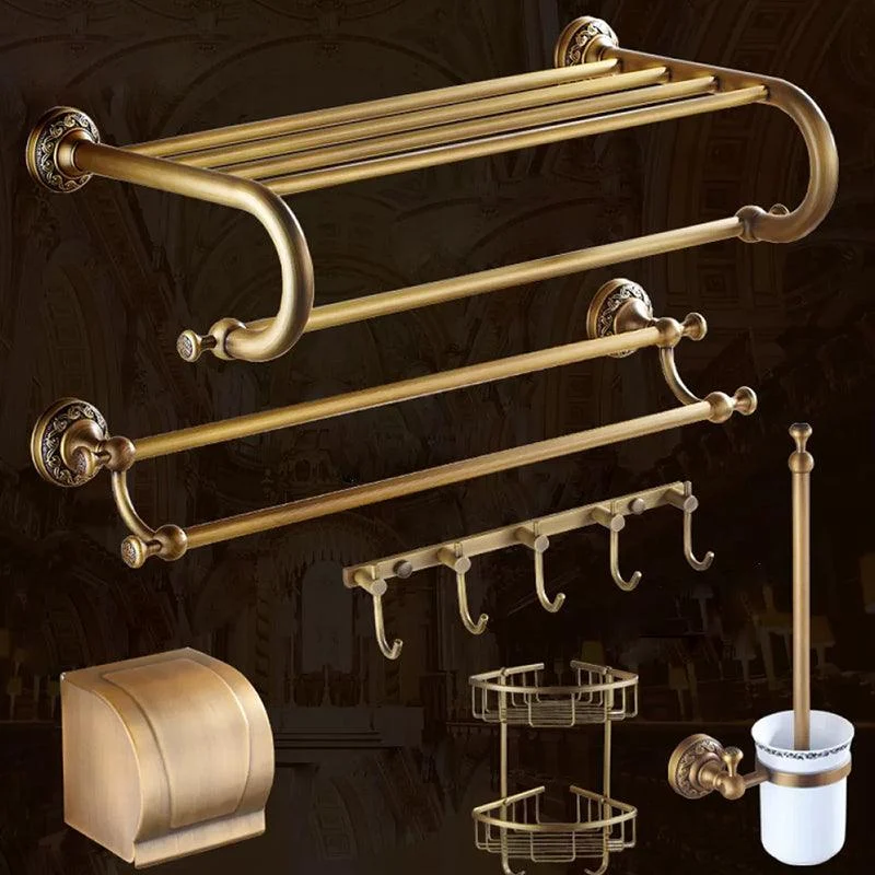 Traditional Brass Bathroom Accessory Set Brushed Bronze Bathroom Set -Bathlova