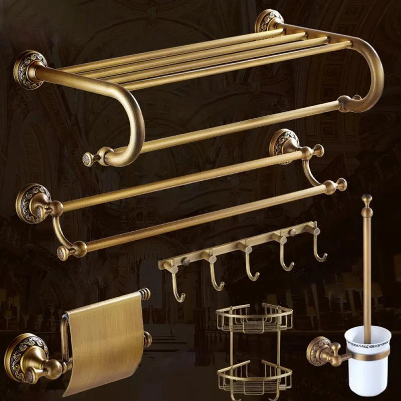 Traditional Brass Bathroom Accessory Set Brushed Bronze Bathroom Set -Bathlova