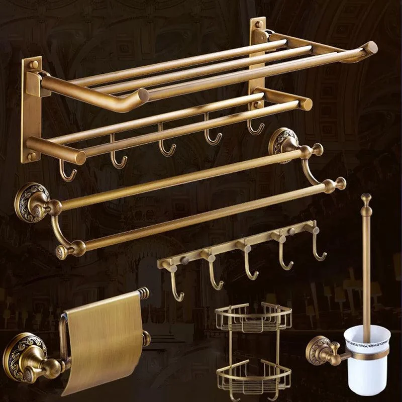 Traditional Brass Bathroom Accessory Set Brushed Bronze Bathroom Set -Bathlova