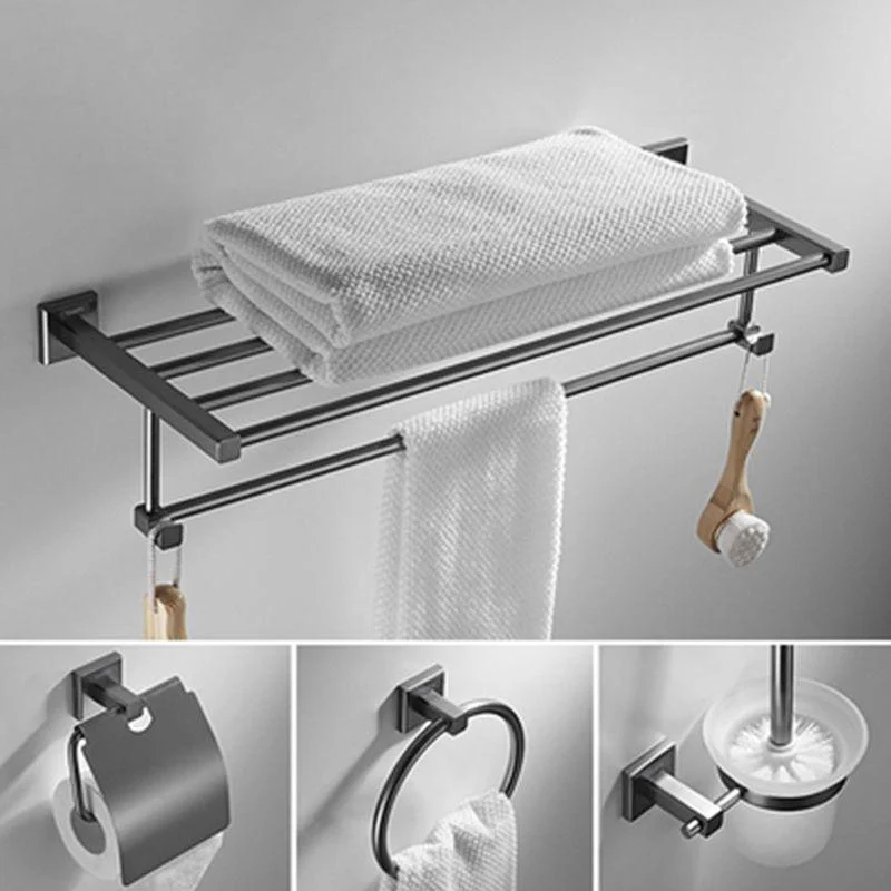 Traditional Brass Bathroom Accessory Set Grey Bath Accessory kit -Bathlova