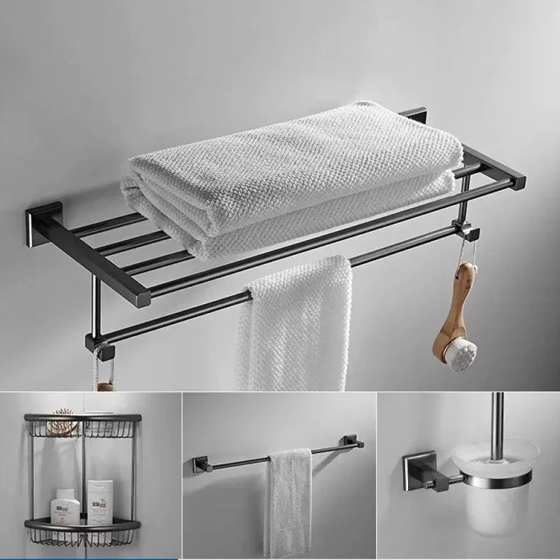 Traditional Brass Bathroom Accessory Set Grey Bath Accessory kit -Bathlova