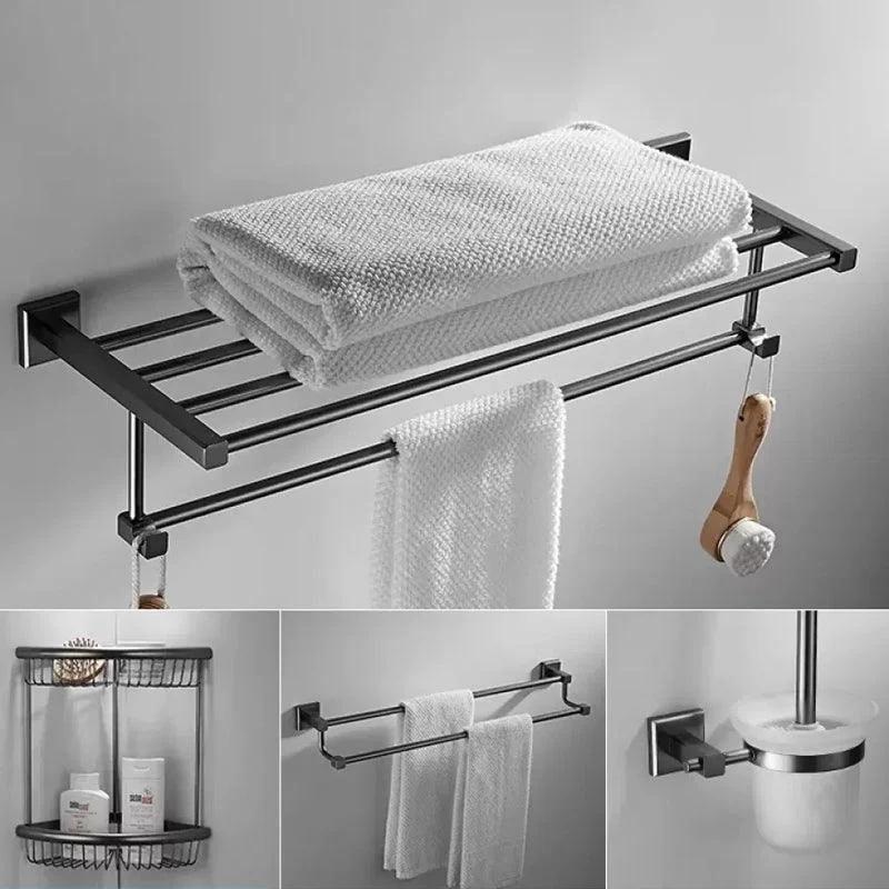 Traditional Brass Bathroom Accessory Set Grey Bath Accessory kit -Bathlova