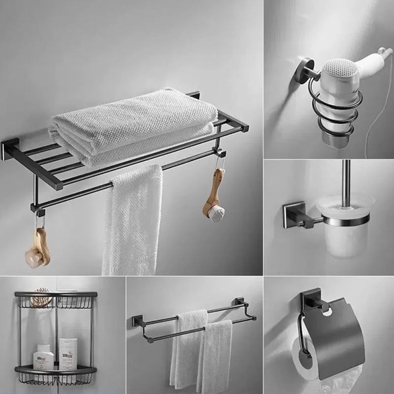 Traditional Brass Bathroom Accessory Set Grey Bath Accessory kit -Bathlova