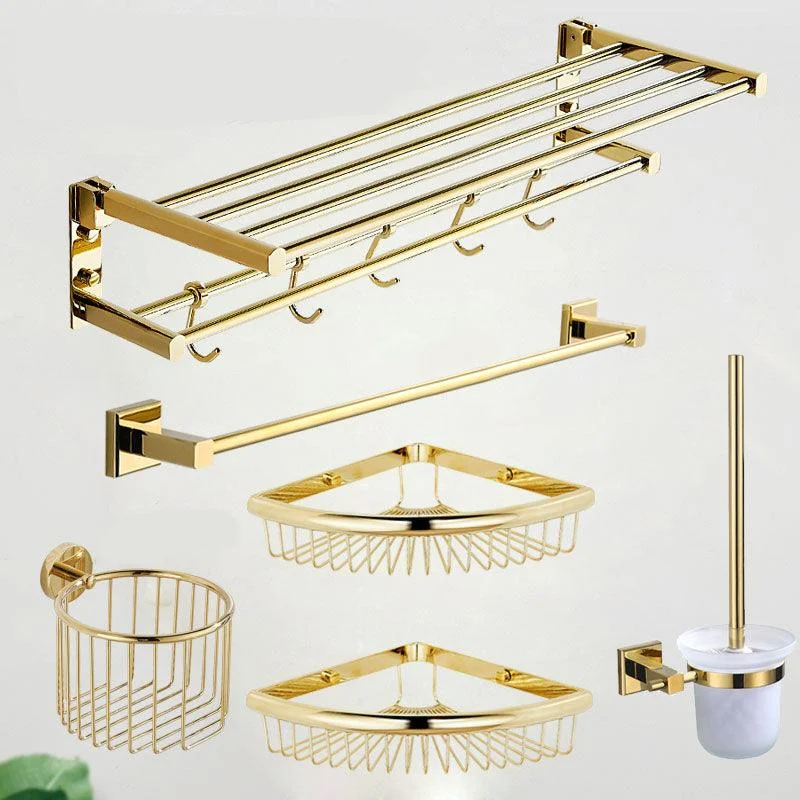 Traditional Brass Bathroom Accessory Set Polished Metal Bathroom Hardware -Bathlova