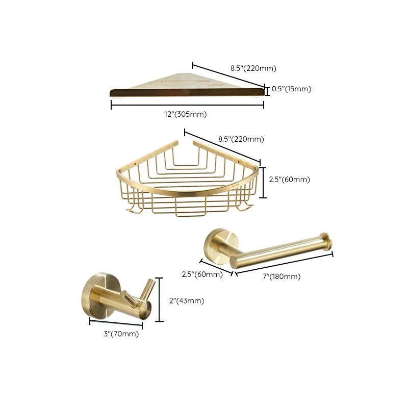 Traditional Brushed Brass Bathroom Accessory As Individual Or As a Set in Metal -Bathlova