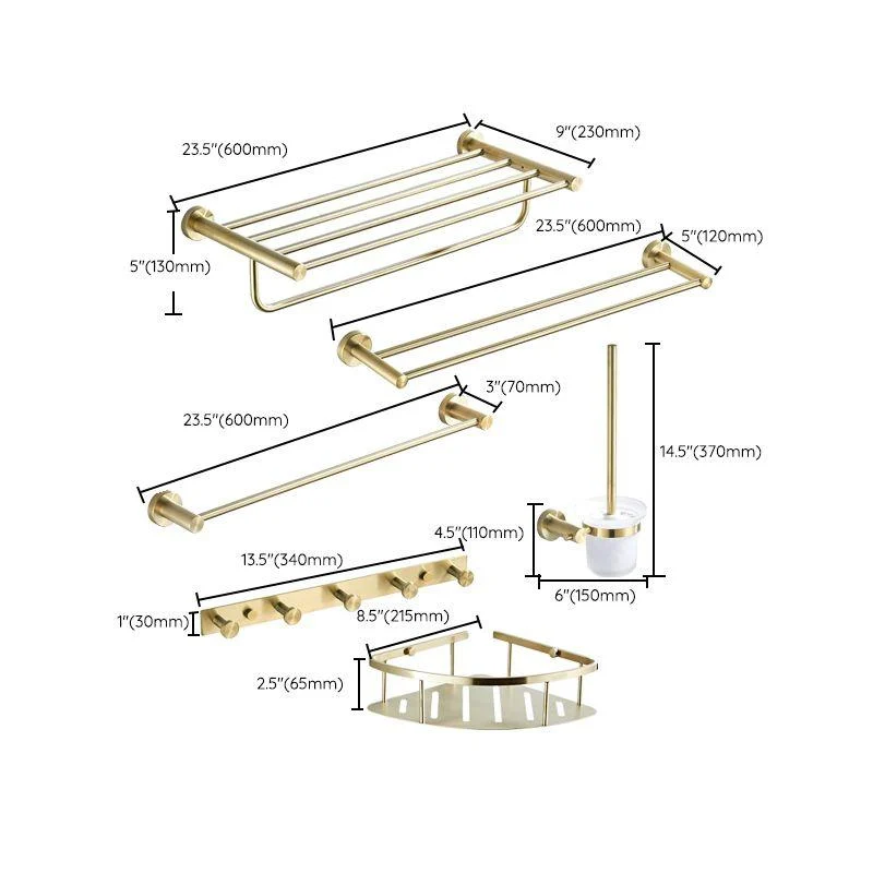 Traditional Brushed Brass Bathroom Accessory As Individual Or As a Set in Metal -Bathlova