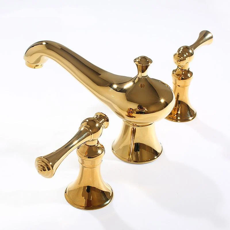 Traditional Deck Mounted Bronze Roman Tub Tap Low Arc Roman Tub Tap Set -Bathlova