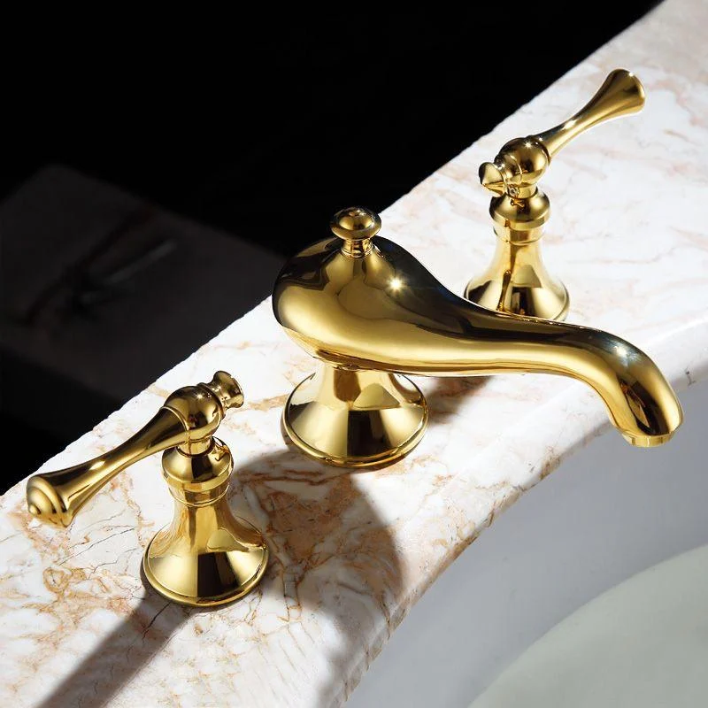 Traditional Deck Mounted Bronze Roman Tub Tap Low Arc Roman Tub Tap Set -Bathlova