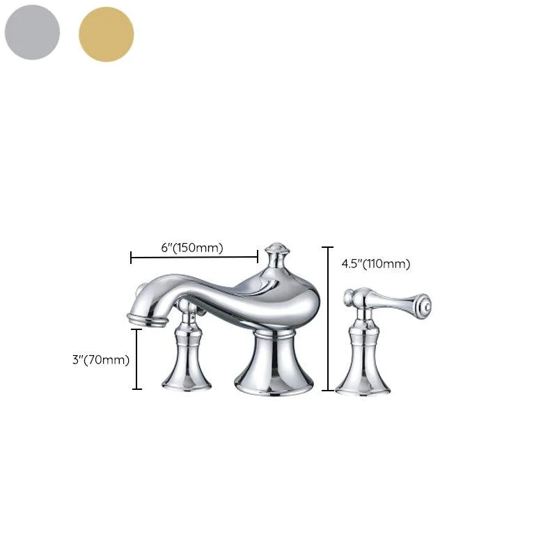 Traditional Deck Mounted Bronze Roman Tub Tap Low Arc Roman Tub Tap Set -Bathlova