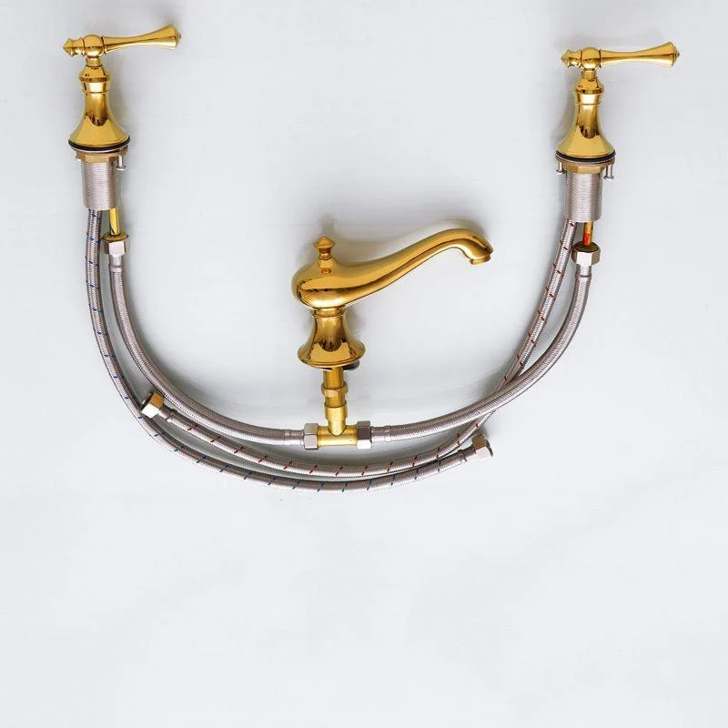 Traditional Deck Mounted Bronze Roman Tub Tap Low Arc Roman Tub Tap Set -Bathlova