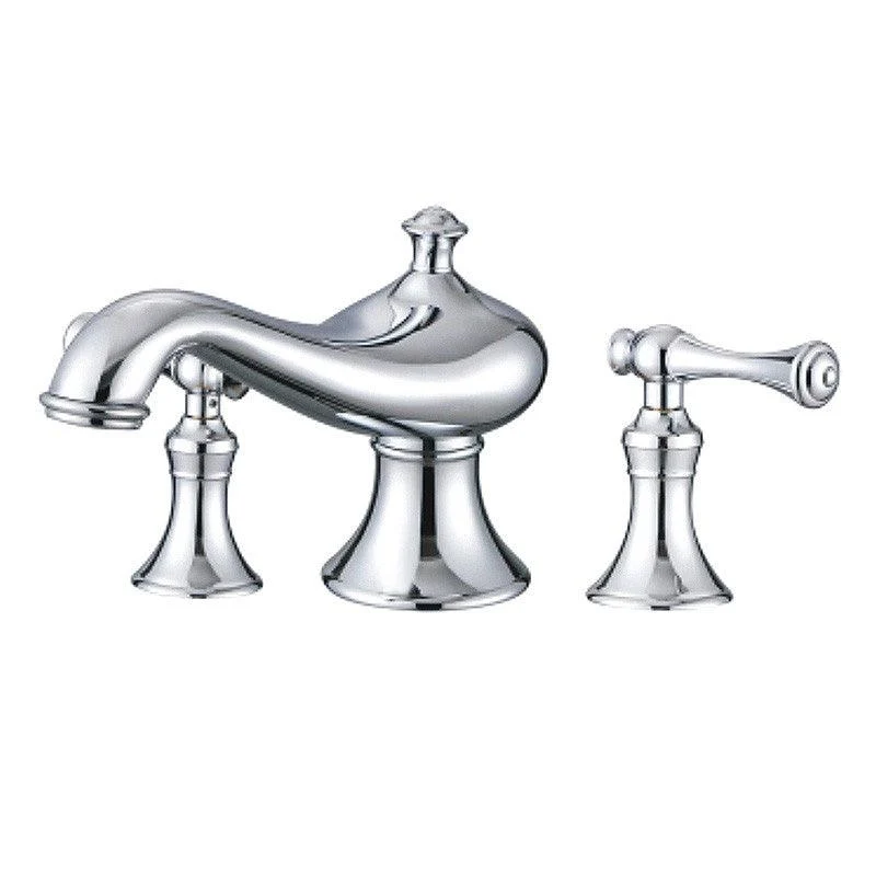 Traditional Deck Mounted Bronze Roman Tub Tap Low Arc Roman Tub Tap Set -Bathlova