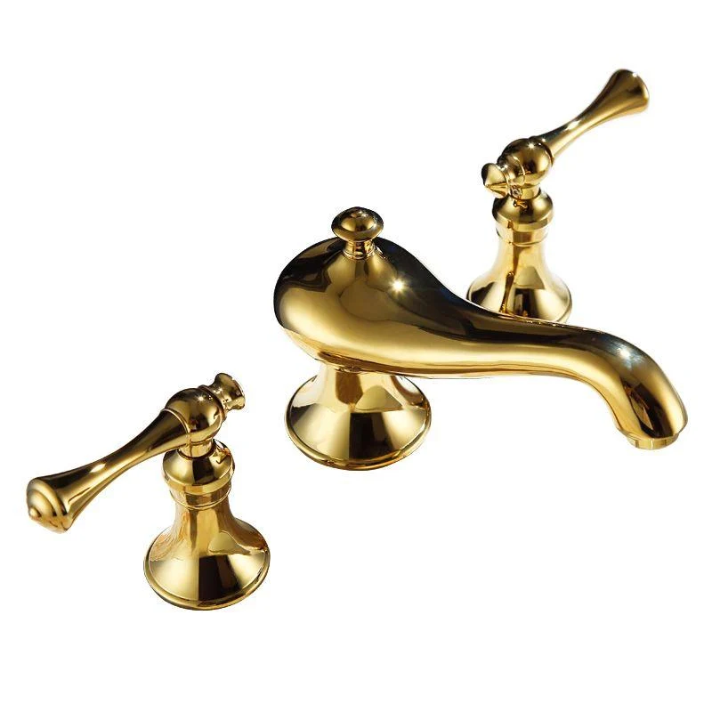 Traditional Deck Mounted Bronze Roman Tub Tap Low Arc Roman Tub Tap Set -Bathlova