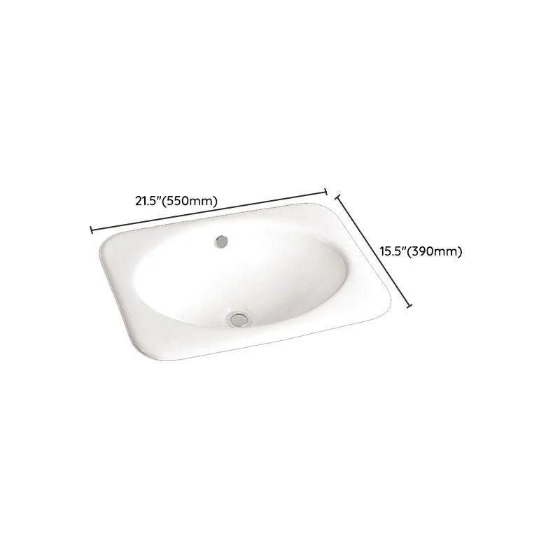 Traditional Drop-in Bathroom Sink Oval Porcelain with Tap Basin Sink -Bathlova