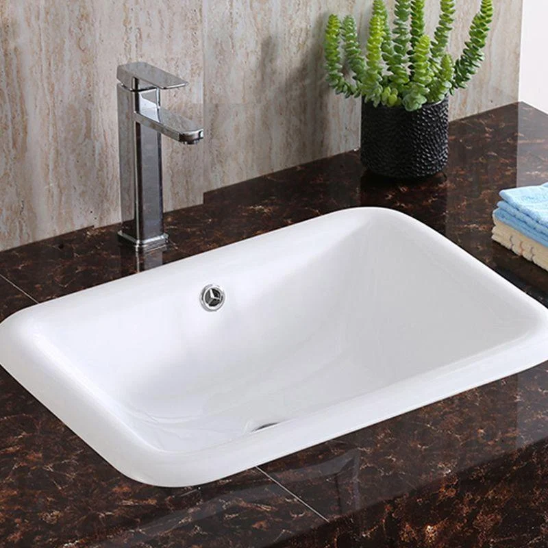 Traditional Drop-in Bathroom Sink Oval Porcelain with Tap Basin Sink -Bathlova