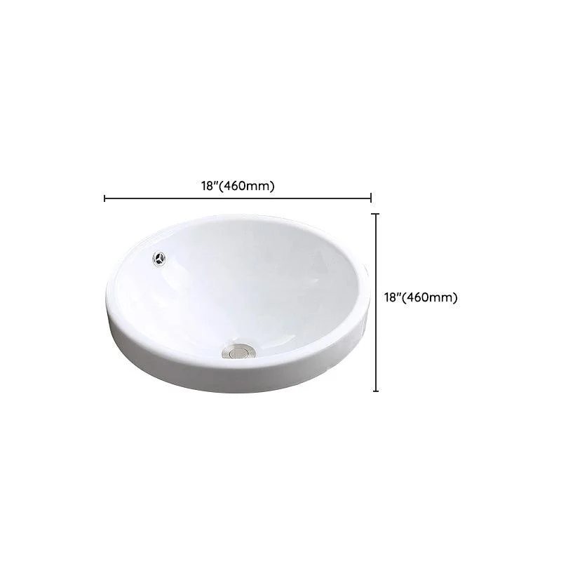 Traditional Drop-in Bathroom Sink Oval Porcelain with Tap Basin Sink -Bathlova