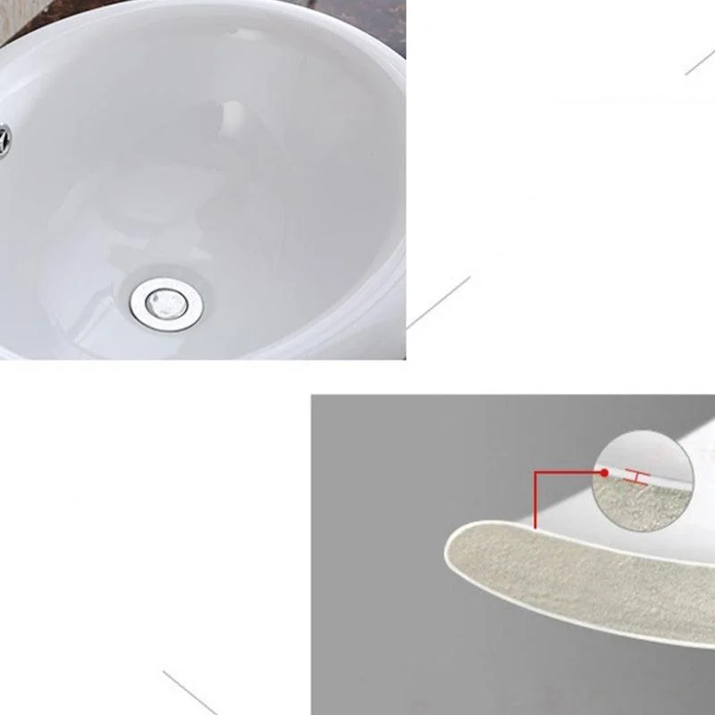 Traditional Drop-in Bathroom Sink Oval Porcelain with Tap Basin Sink -Bathlova