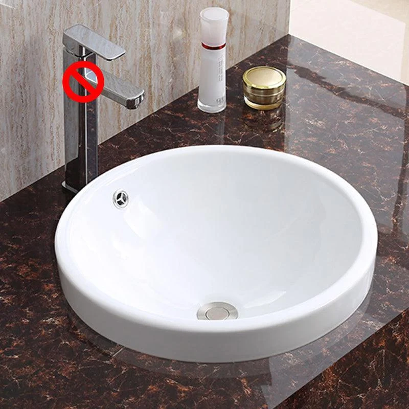 Traditional Drop-in Bathroom Sink Oval Porcelain with Tap Basin Sink -Bathlova