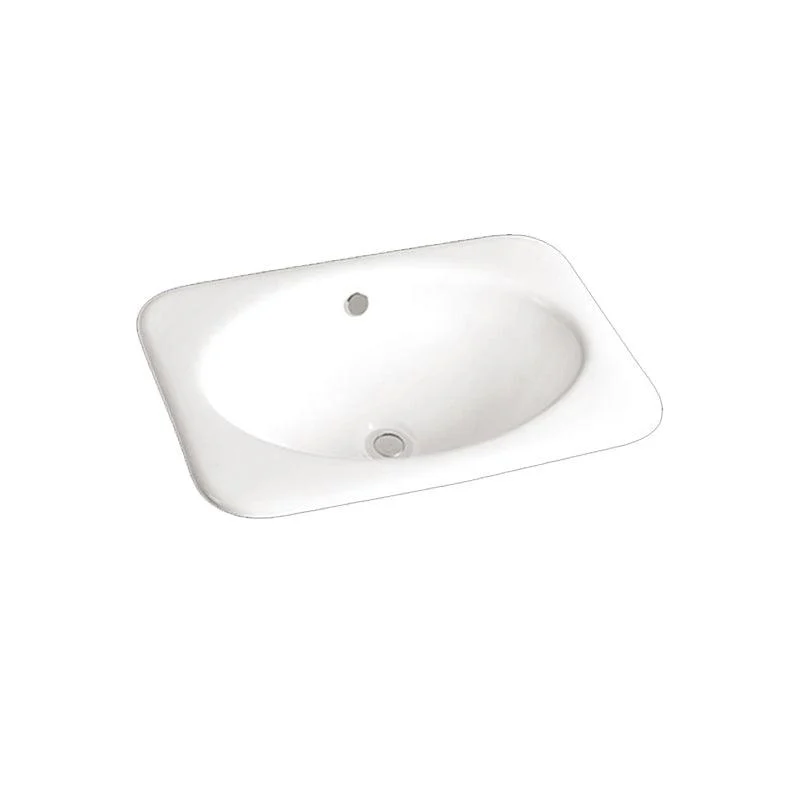 Traditional Drop-in Bathroom Sink Oval Porcelain with Tap Basin Sink -Bathlova