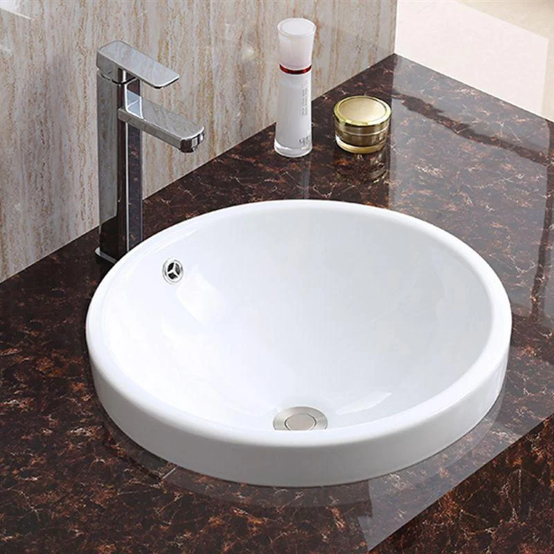 Traditional Drop-in Bathroom Sink Oval Porcelain with Tap Basin Sink -Bathlova