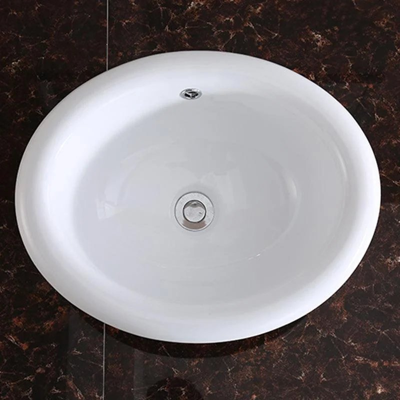 Traditional Drop-in Bathroom Sink Oval Porcelain with Tap Basin Sink -Bathlova