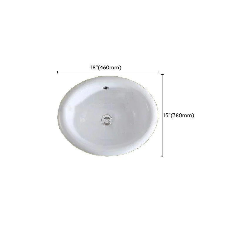 Traditional Drop-in Bathroom Sink Oval Porcelain with Tap Basin Sink -Bathlova