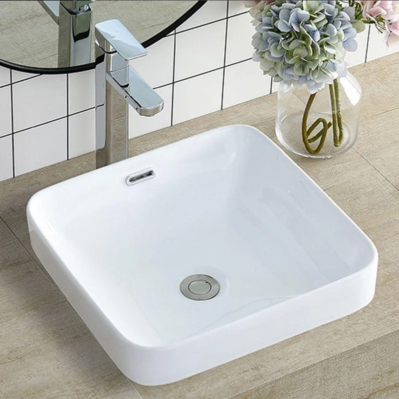 Traditional Drop-in Bathroom Sink Oval Porcelain with Tap Basin Sink -Bathlova