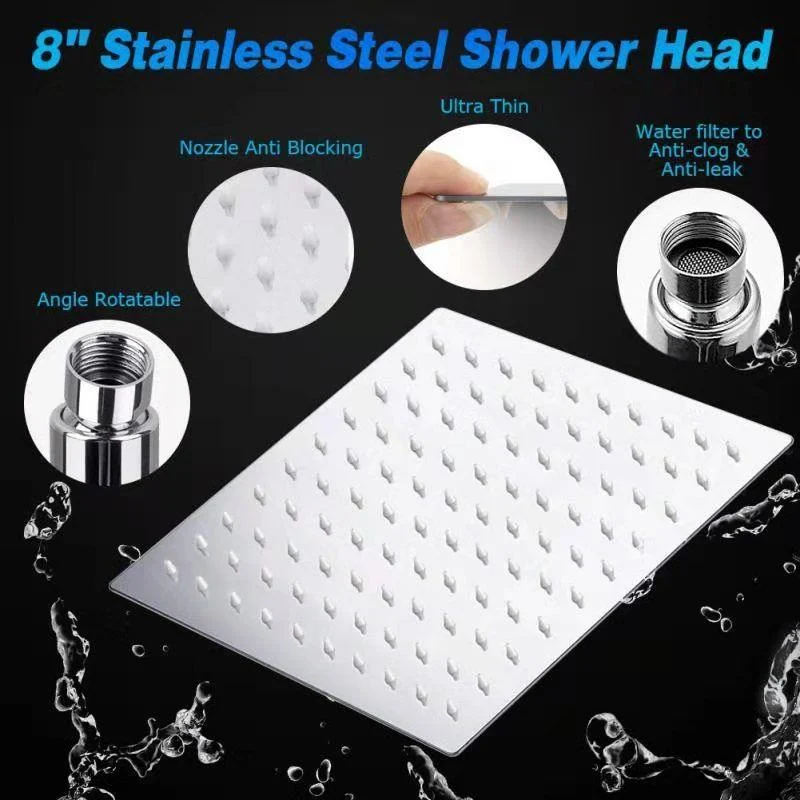 Traditional Dual Shower Head Square Wall Mounted Dual Shower -Bathlova