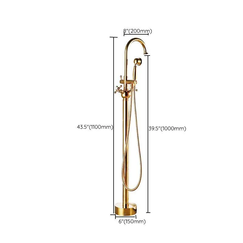 Traditional Floor Mounted Metal Freestanding Tub Filler High Arc Freestanding Tap -Bathlova