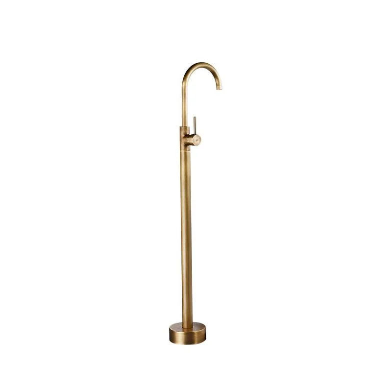 Traditional Floor Mounted Metal Freestanding Tub Filler High Arc Freestanding Tap -Bathlova