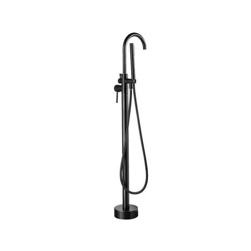 Traditional Floor Mounted Metal Freestanding Tub Filler High Arc Freestanding Tap -Bathlova