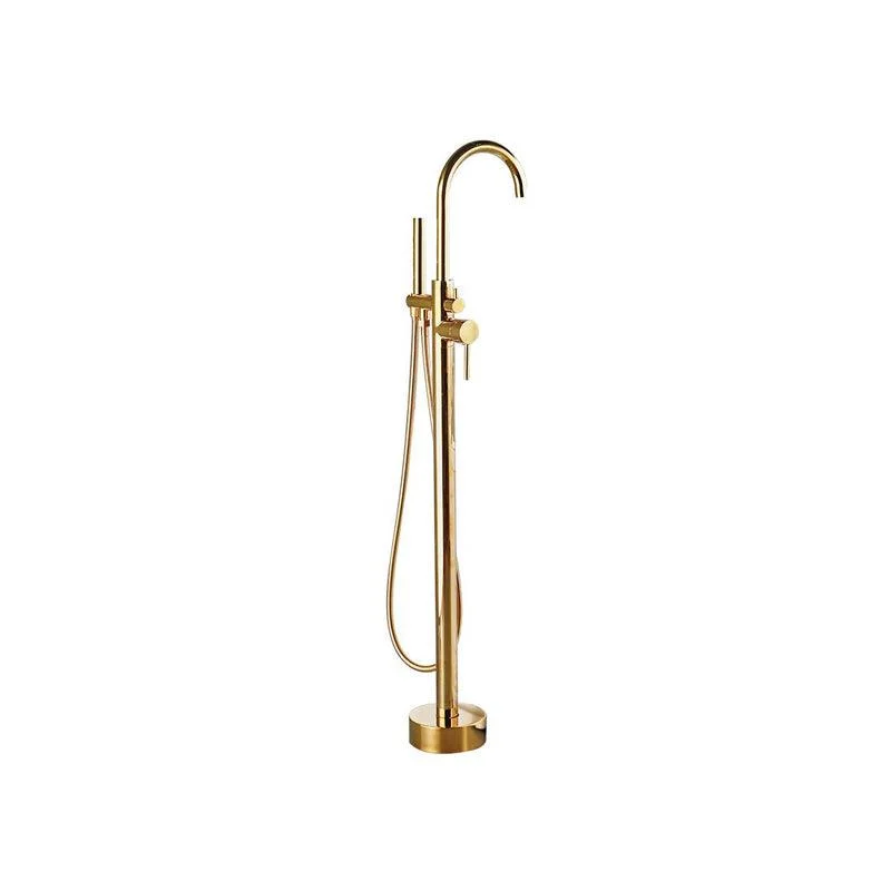 Traditional Floor Mounted Metal Freestanding Tub Filler High Arc Freestanding Tap -Bathlova