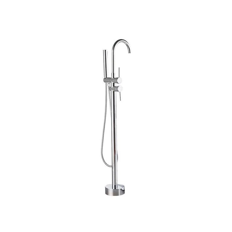 Traditional Floor Mounted Metal Freestanding Tub Filler High Arc Freestanding Tap -Bathlova