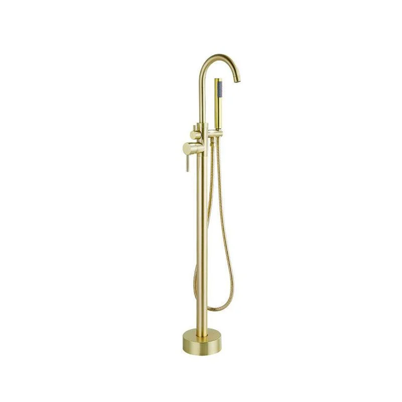 Traditional Floor Mounted Metal Freestanding Tub Filler High Arc Freestanding Tap -Bathlova